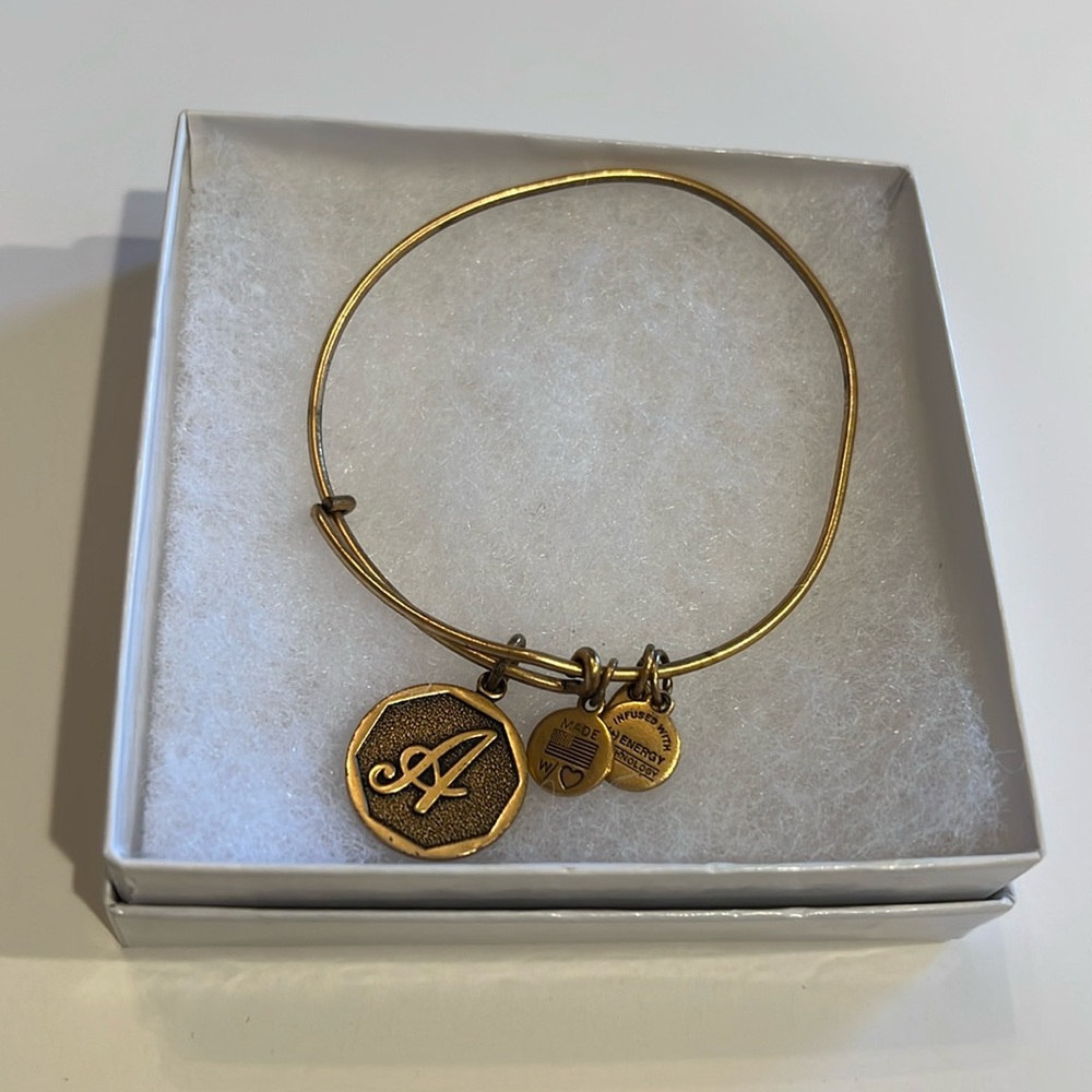Alex and Ani gold “A” initial bangle / bracelet